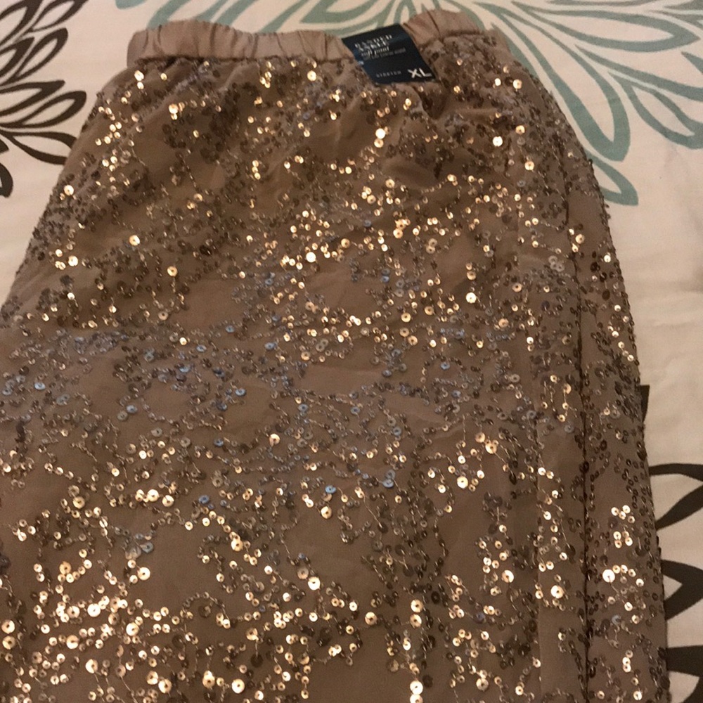 Brand New Gold Sequin Ankle Pants